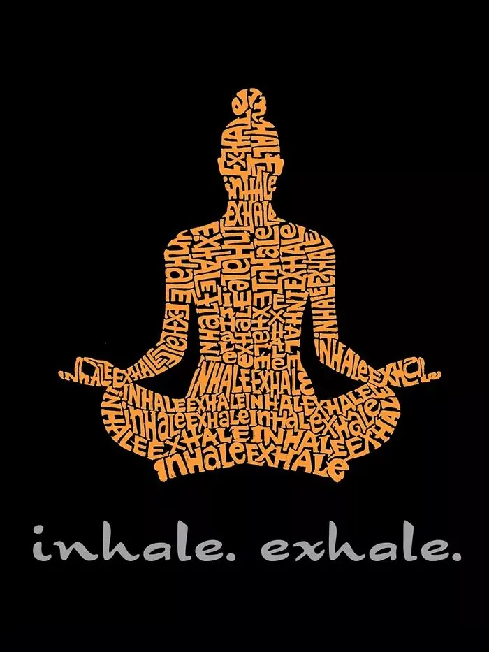 Женская толстовка Word Art Crewneck Inhale Exhale LA Pop Art — изображение 2 из 2, черный