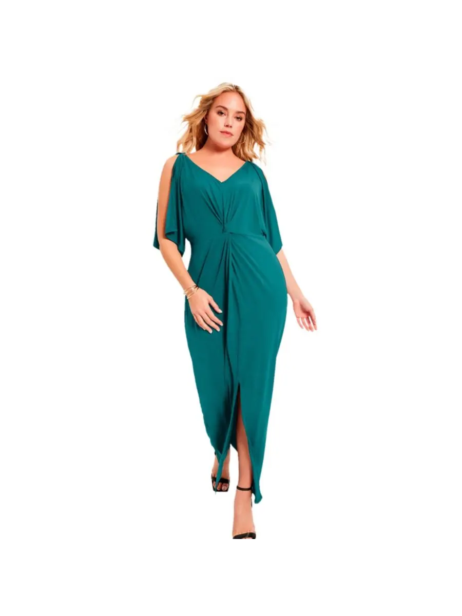 Платье June + Vie Plus Size с перекрученным передом June & Vie, Tropical teal