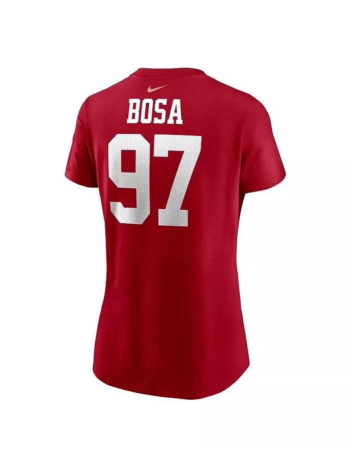 Женская футболка Nick Bosa Scarlet San Francisco 49ers с именем и номером игрока Nike — изображение 3 из 3, алый