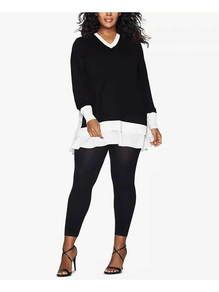 Колготки Hanes Curves Plus Size Blackout без стопы непрозрачные ALLSTAR PRODUCTS GROUP — изображение 1 из 2, черный