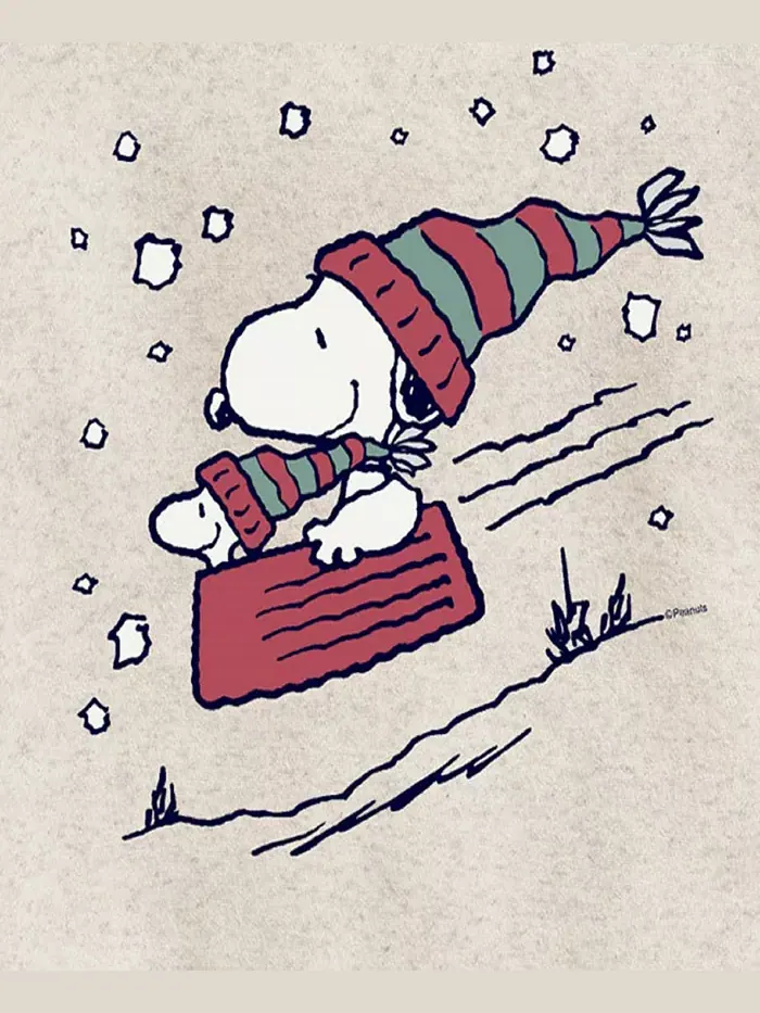 Флисовый топ с рисунком саней Снупи для больших девочек Peanuts — изображение 3 из 3, бежевый/хаки