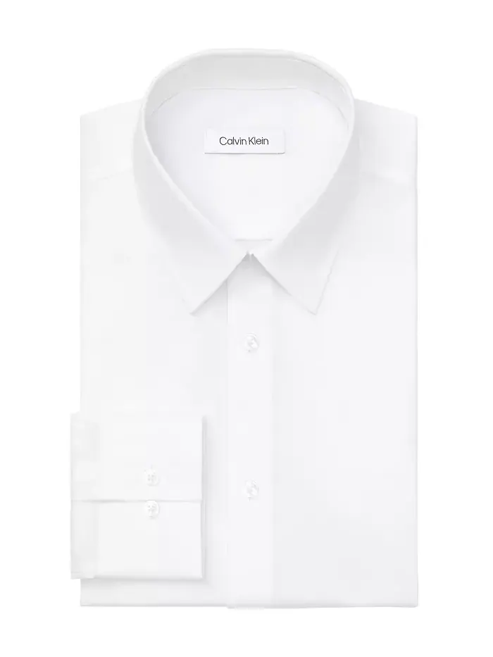 Мужская облегающая рубашка-стрейч Calvin Klein — изображение 4 из 8, белый