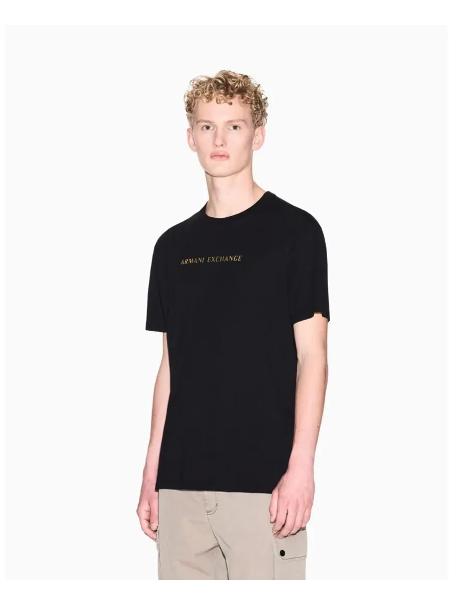 A|X Armani Exchange Мужская черно-золотая футболка