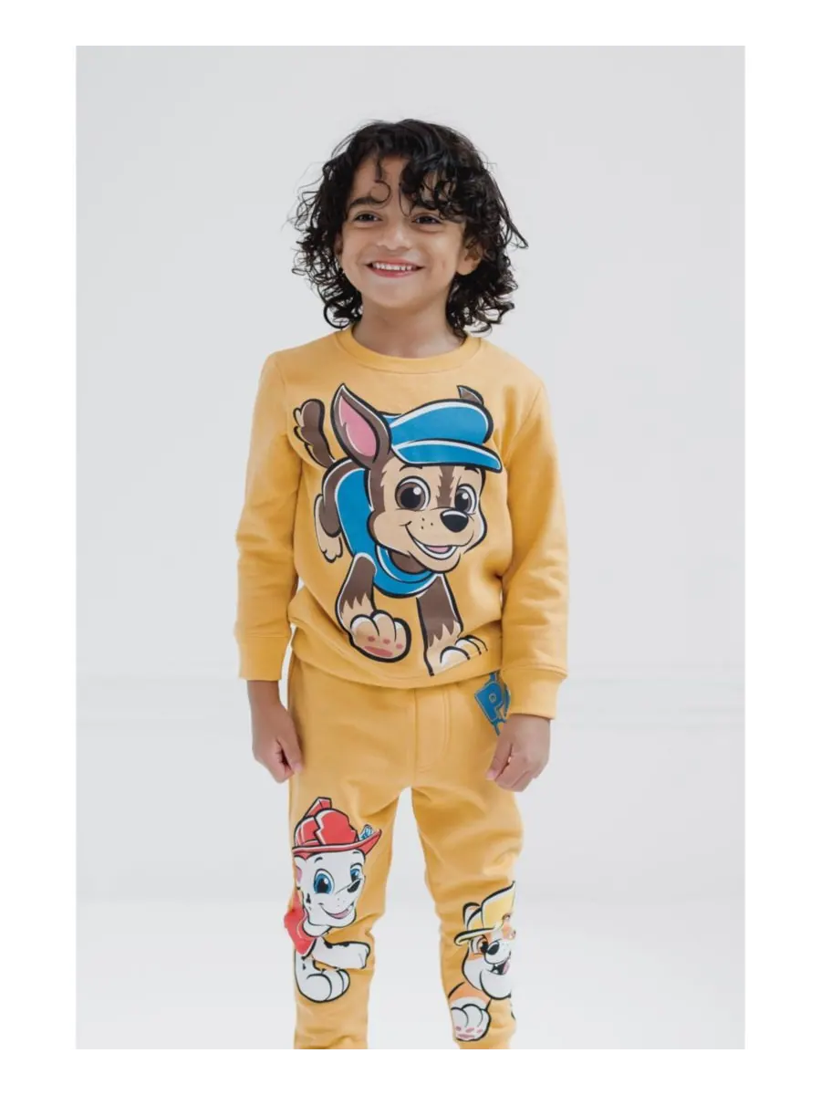 Комплект одежды для мальчика: флисовая толстовка и штаны Paw Patrol — изображение 4 из 5, желтый