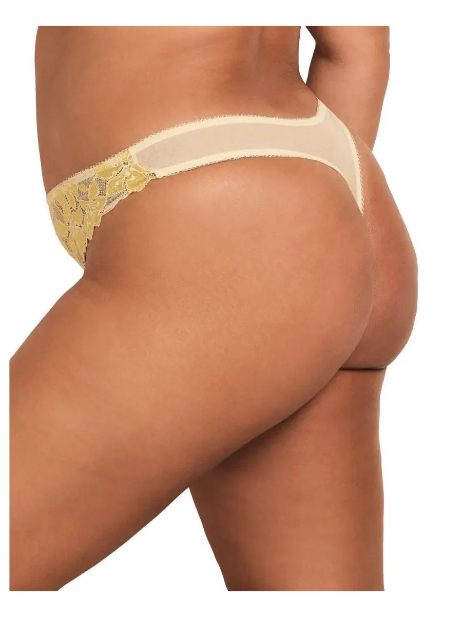 Трусы-слипы с кружевом Mellody Floral-Lace Adore Me — изображение 2 из 3, светлый желтый