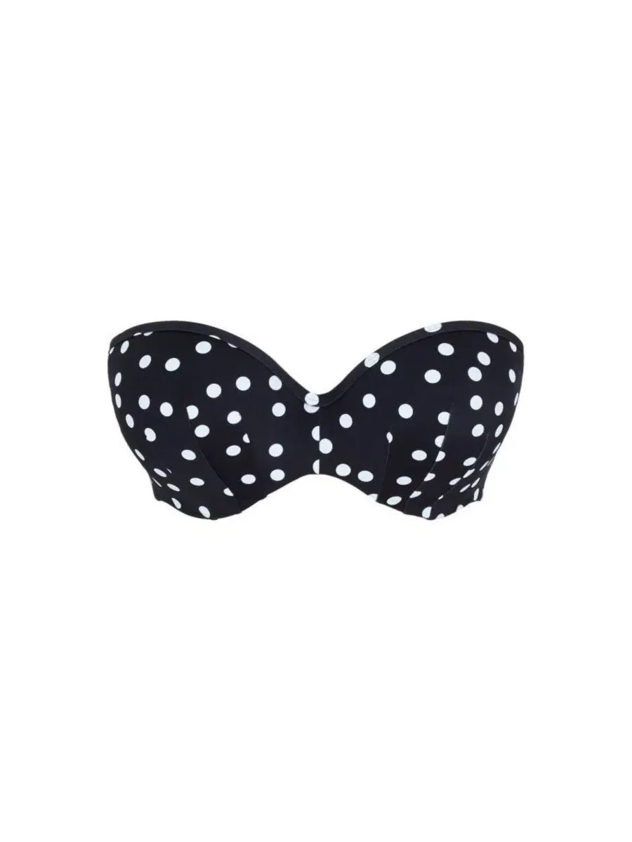 Бикини-бандо с принтом в горошек Scarlett Panache Lingerie — изображение 2 из 4, черный