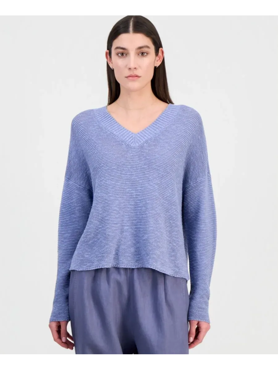 Женский свитер с V-образным вырезом из хлопка и льна Eileen Fisher
