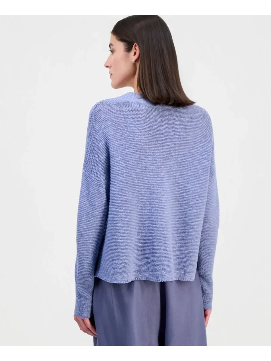 Женский свитер с V-образным вырезом из хлопка и льна Eileen Fisher — изображение 2 из 3, дымка