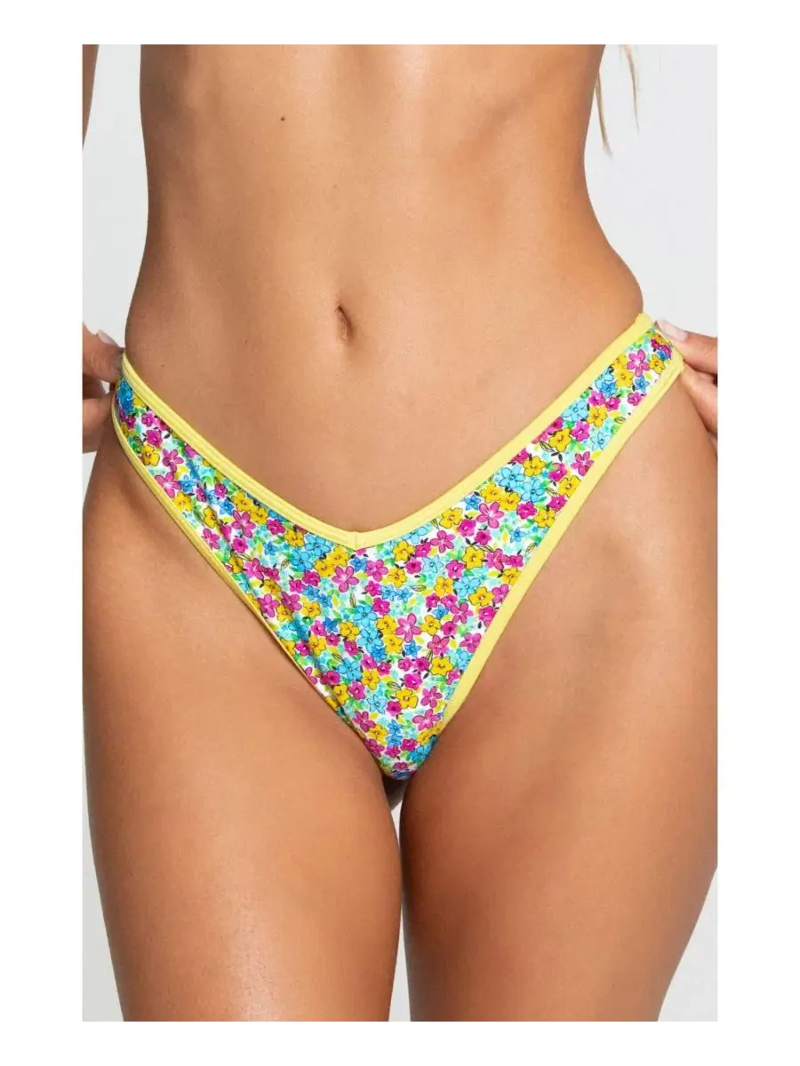 Плавки бикини с высокой посадкой Wildflower Bright Swimwear — изображение 2 из 2, мульти