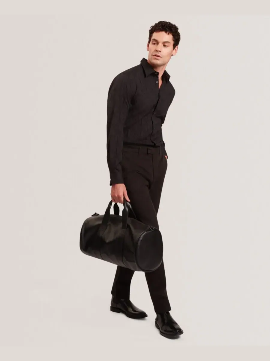 Мужская рубашка Fynran с воротником-стойкой Ted Baker — изображение 2 из 6, черный