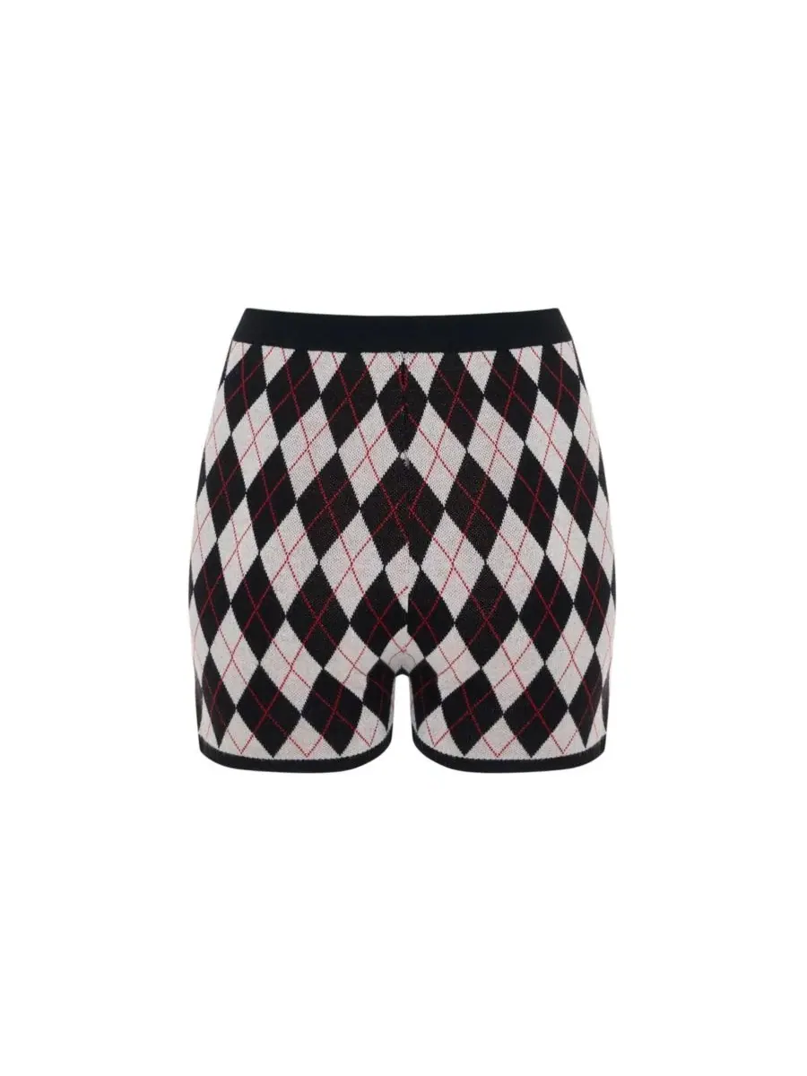 Шорты мини вязаные с ромбовидным принтом Daydreamers Argyle Knit Mini Short PCFG — изображение 6 из 7, нет цвета