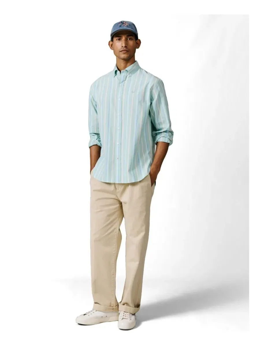 Мужская рубашка из легкого оксфорда с длинным рукавом Walesby Lightweight Relaxed Oxford Shirt Aubin — изображение 2 из 5