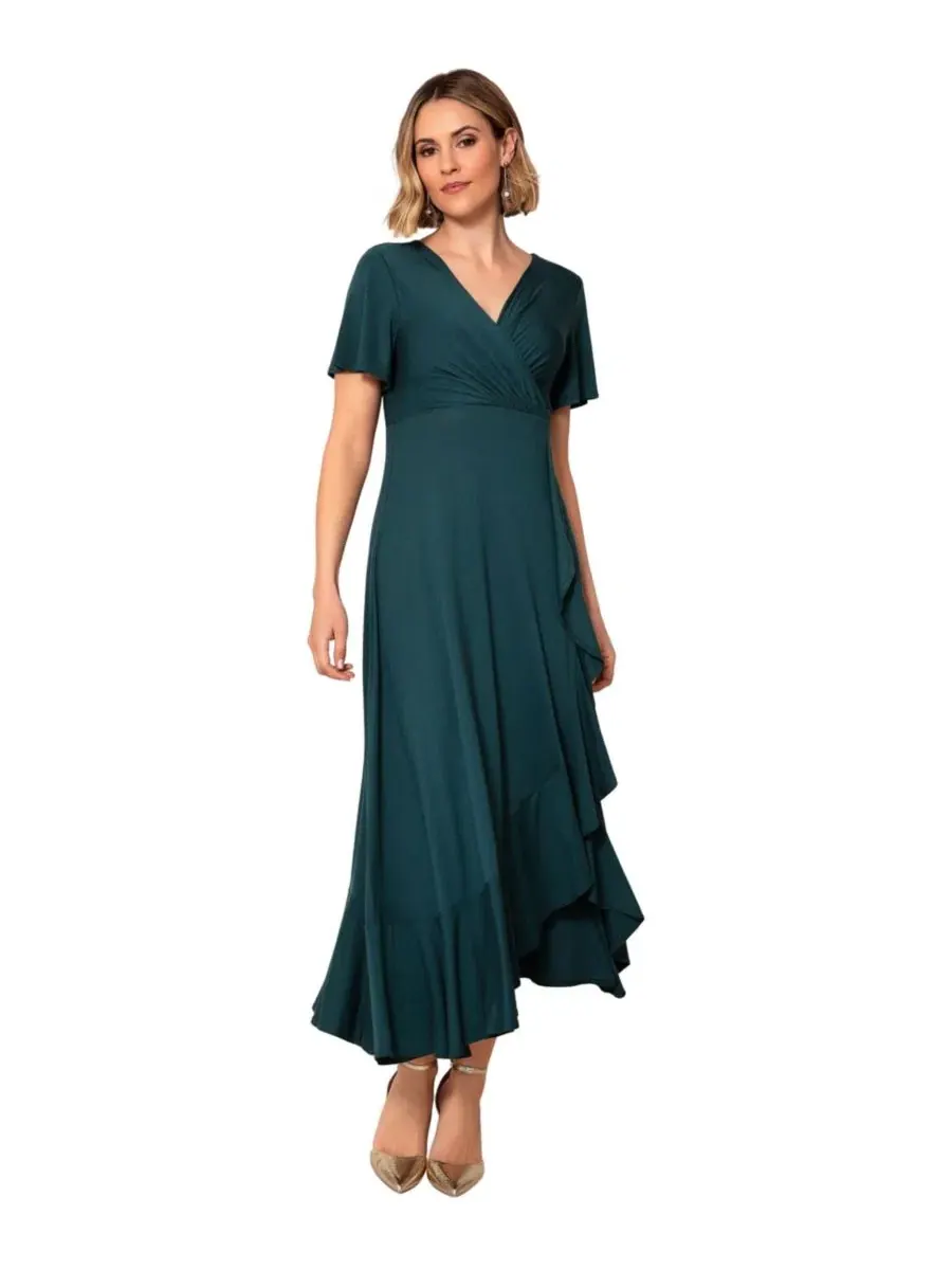 Платье-миди с запахом и воланами Waterfall Ruffle Wrap Midi Dress Alie Street London