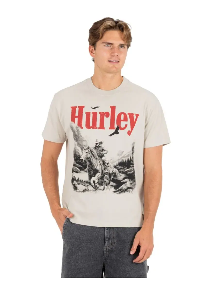 Мужская футболка с коротким рукавом для трейлраннинга Hurley — изображение 1 из 6, кость