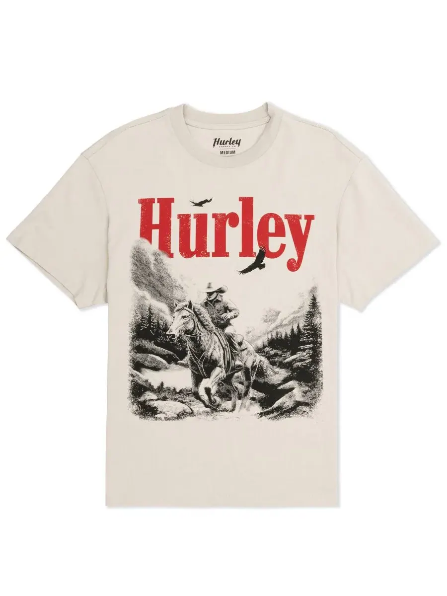 Мужская футболка с коротким рукавом для трейлраннинга Hurley — изображение 6 из 6, кость