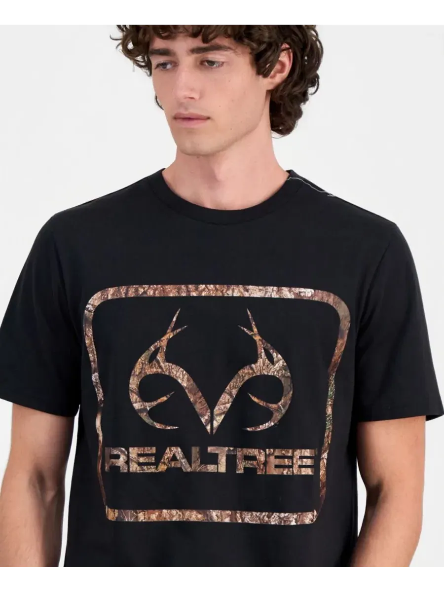 Мужская футболка с камуфляжным логотипом RealTree Realtree — изображение 4 из 4, черный