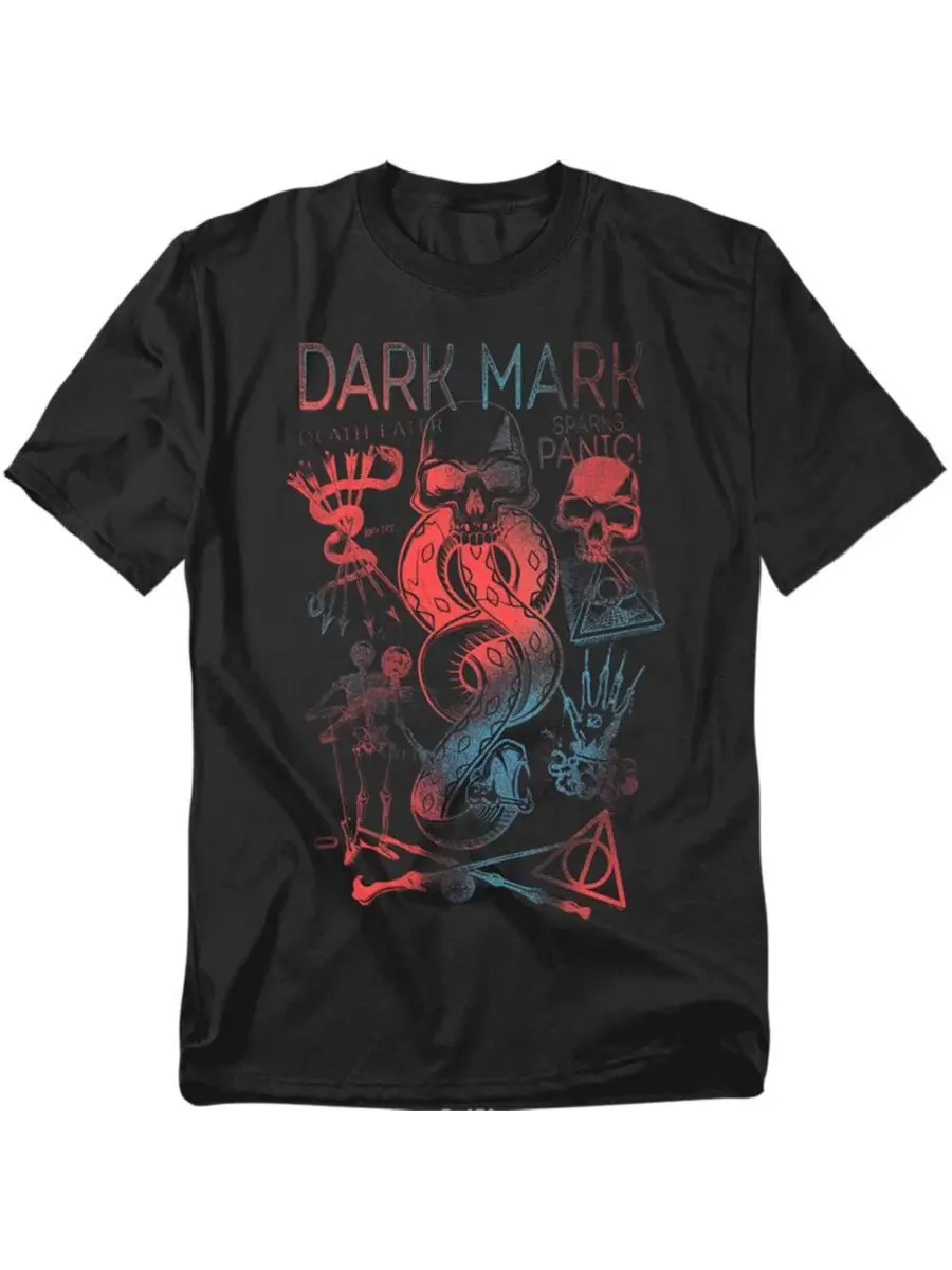 Футболка с принтом Dark Mark Sparks Panic Harry Potter — изображение 1 из 3, черный