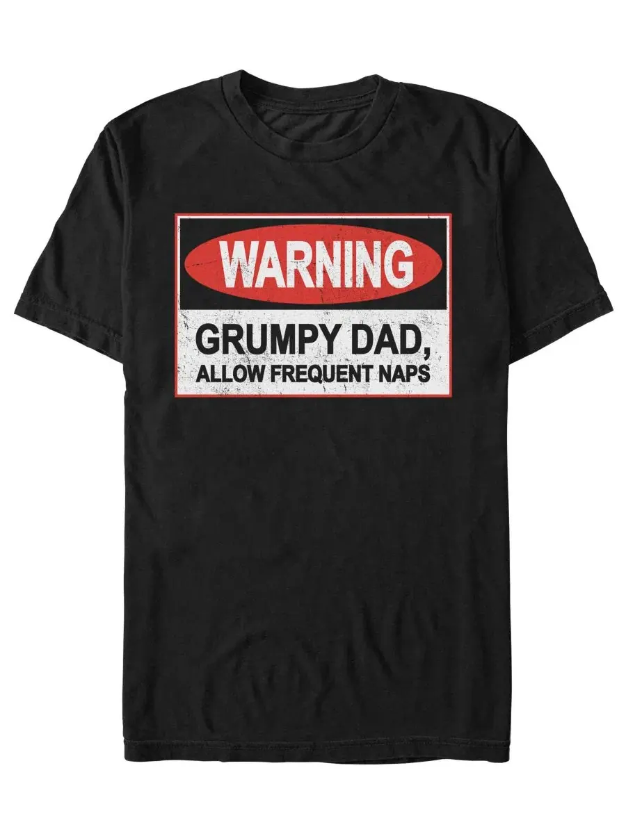 Футболка мужская с принтом Warning Grumpy Dad Fifth Sun — изображение 1 из 3, черный