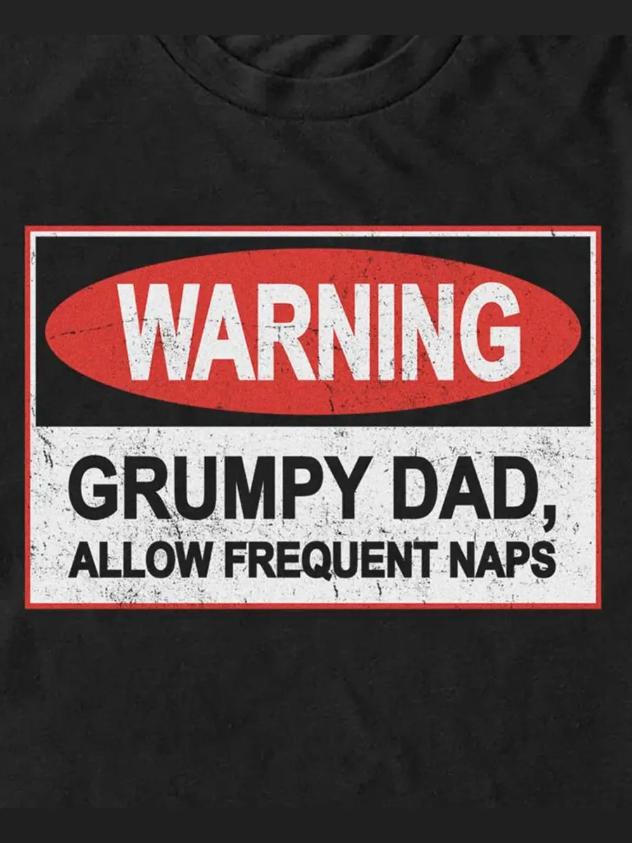 Футболка мужская с принтом Warning Grumpy Dad Fifth Sun — изображение 3 из 3, черный