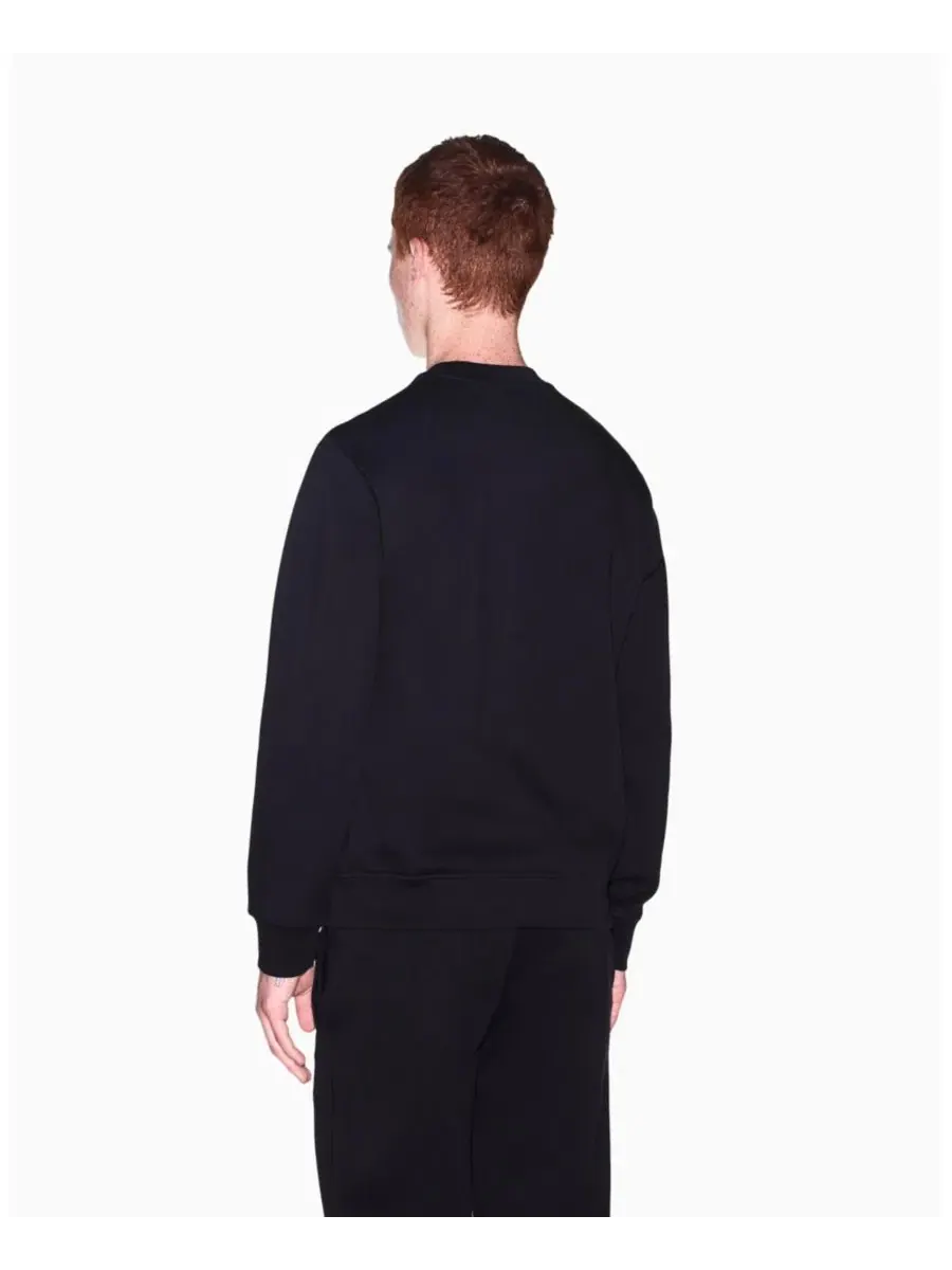 Свитшот с круглым вырезом, хлопковый, с принтом A|X Armani Exchange — изображение 6 из 8, черный