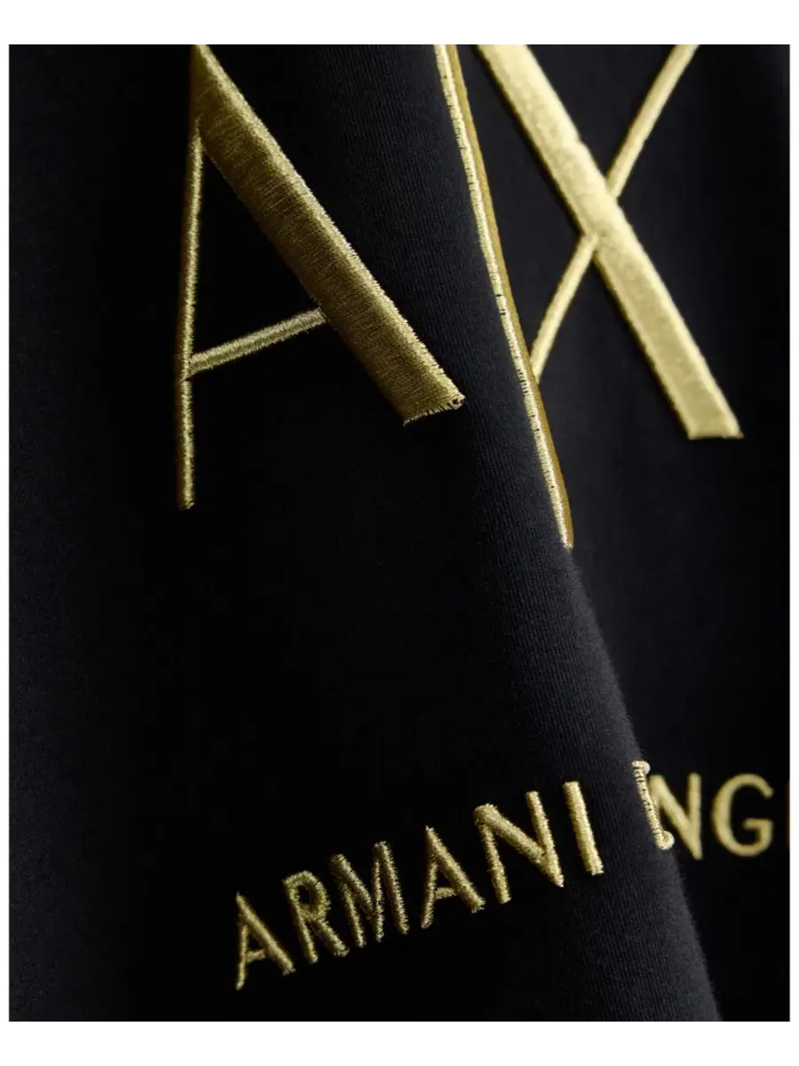 Свитшот с круглым вырезом, хлопковый, с принтом A|X Armani Exchange — изображение 7 из 8, черный