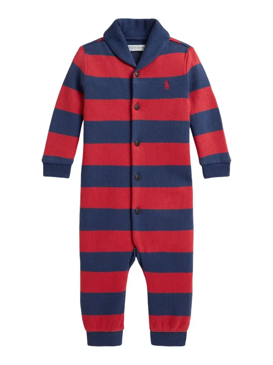 Комбинезон с длинным рукавом, в полоску Polo Ralph Lauren — изображение 1 из 3, красный/темно-синий