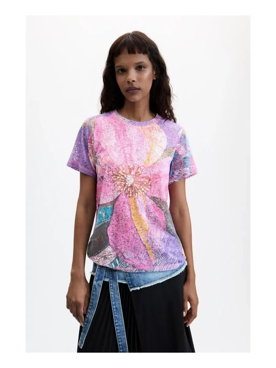 Футболка с цветочным принтом Desigual