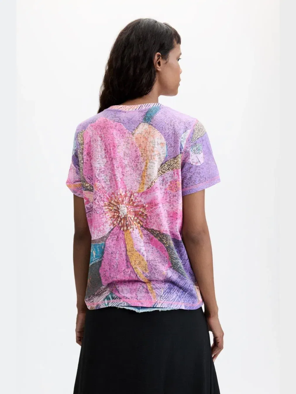 Футболка с цветочным принтом Desigual — изображение 4 из 5, красный