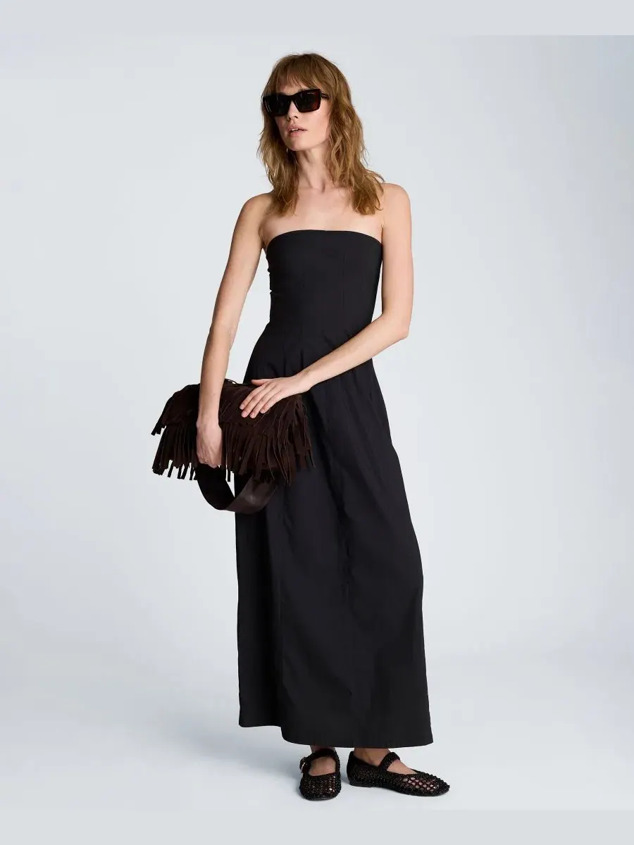 Платье миди без бретелек с корсетным лифом Kenneth Cole — изображение 2 из 5, черный