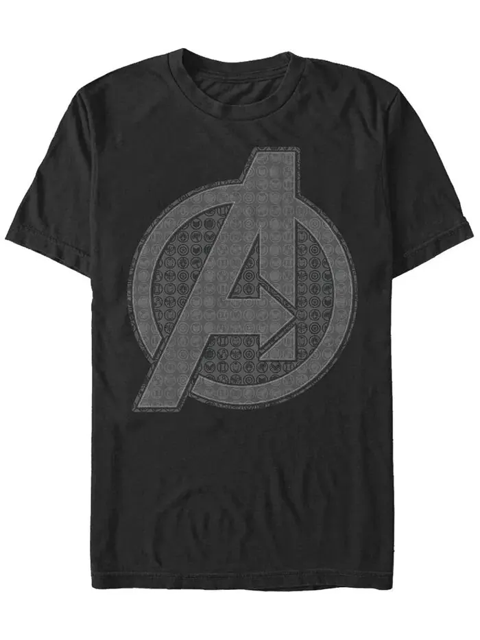 Мужская футболка с коротким рукавом Marvel Avengers Endgame Grayscale Icons Logo Fifth Sun — изображение 1 из 1, черный