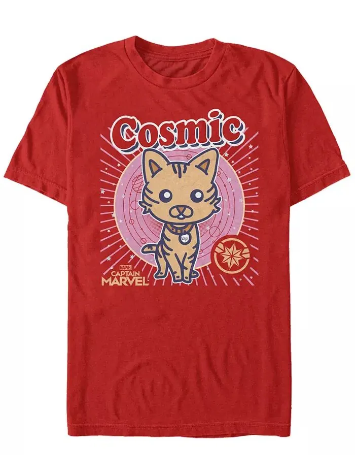 Футболка с коротким рукавом для мужчин Marvel Captain Marvel Cosmic Goose Kawaii Cartoon Fifth Sun — изображение 1 из 1
