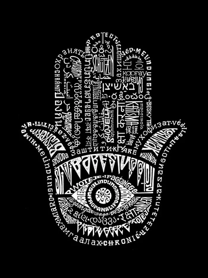Женская толстовка с круглым вырезом и принтом хамса Word Art LA Pop Art — изображение 2 из 2, черный