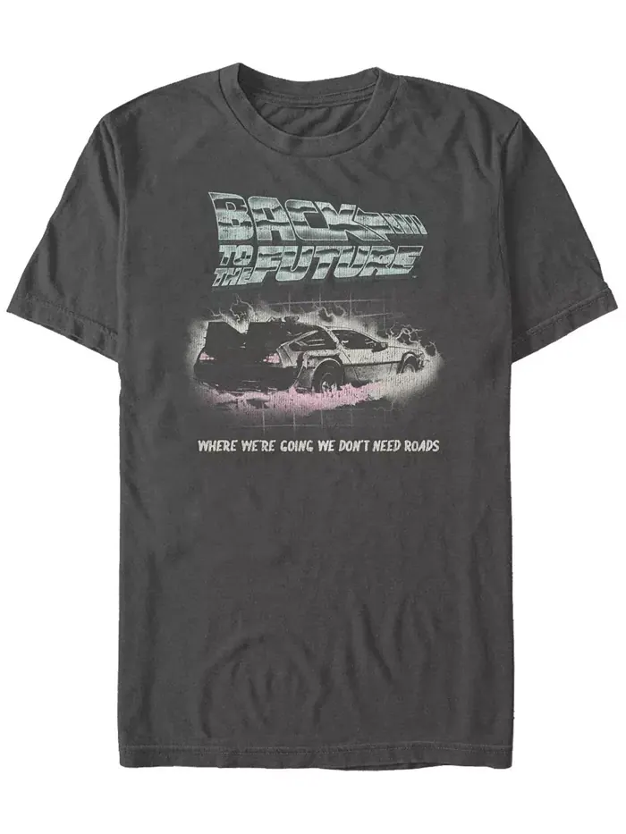 Футболка с коротким рукавом "Back to the Future Franchise Men's Delorean We Don't Need Roads" Fifth — изображение 1 из 1