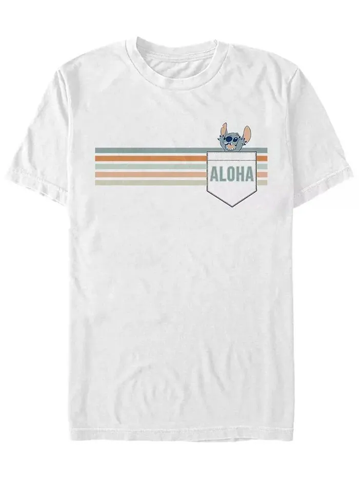 Мужская футболка с коротким рукавом Stitch Aloha Fifth Sun — изображение 1 из 1, прозрачный