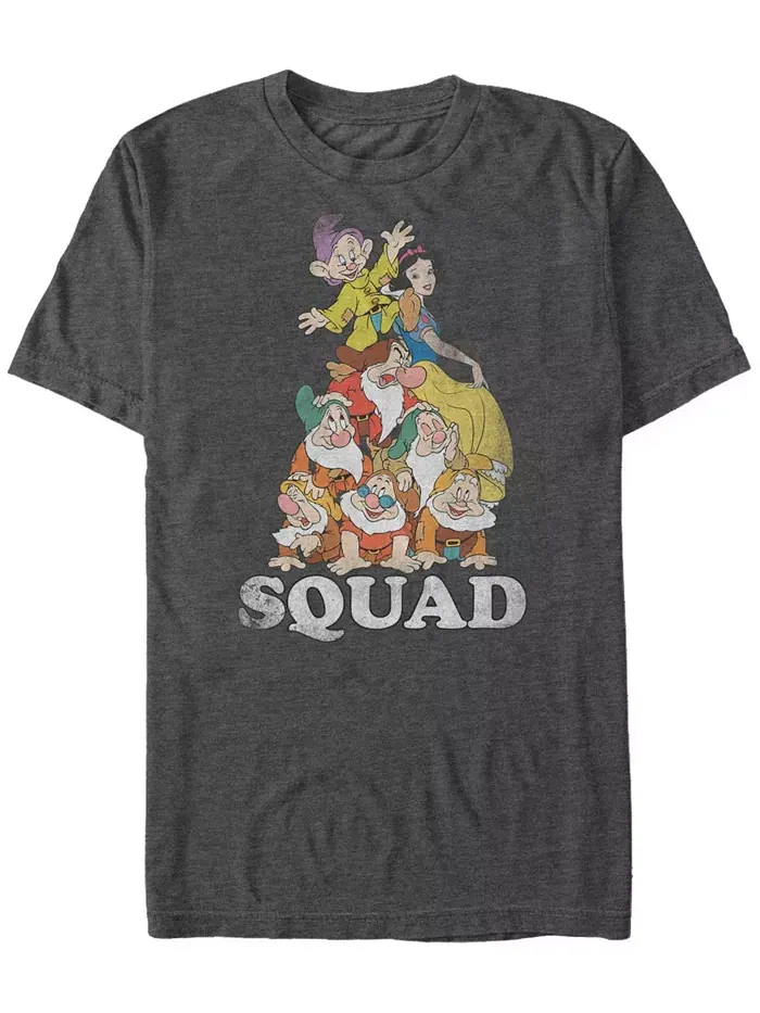 Футболка мужская Disney "Snow White Dwarf Squad Goals" с коротким рукавом Fifth Sun — изображение 1 из 1, темно-серый