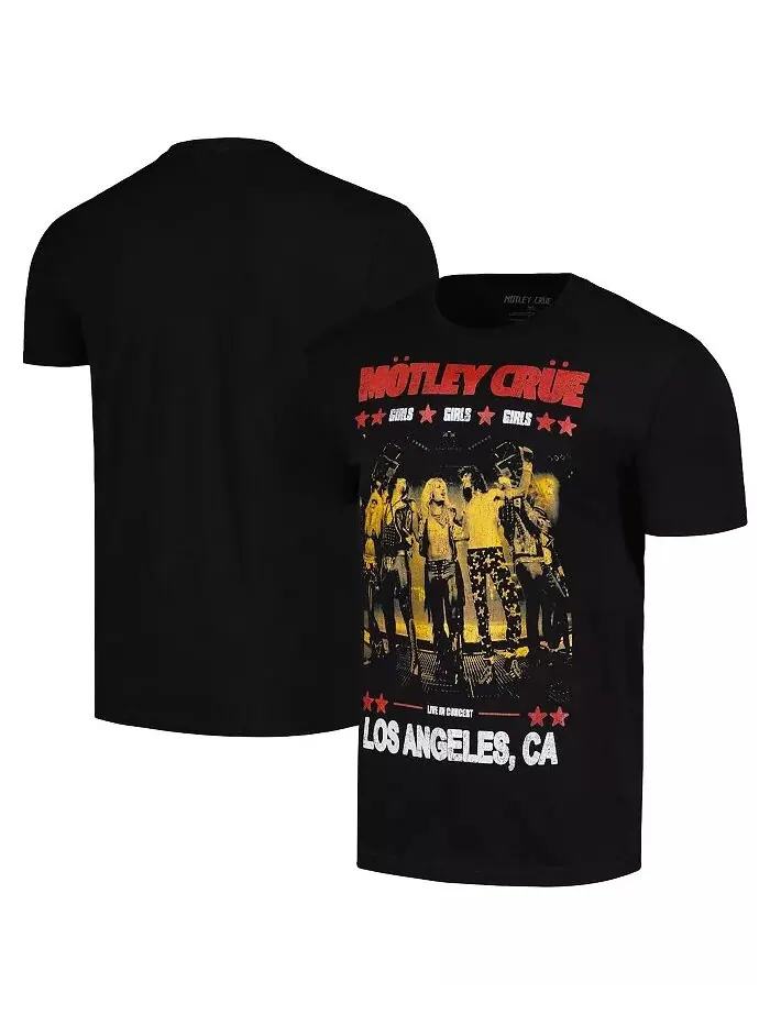 Мужская черная футболка Motley Crue Girls Girls Girls Live Poster Global Merch — без цвета