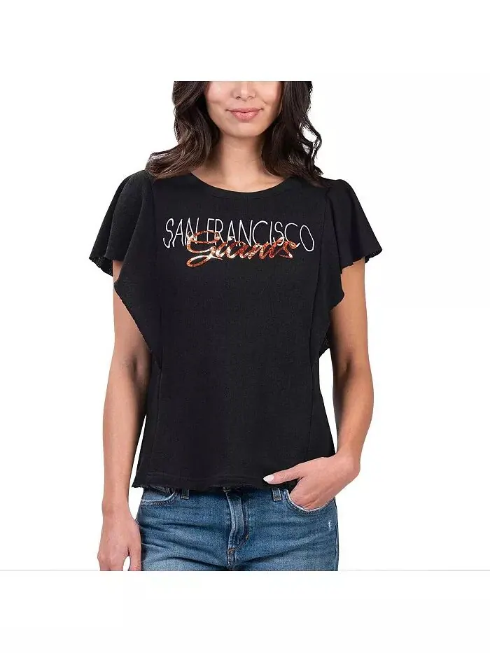 Женская черная футболка San Francisco Giants Crowd Wave G-III 4Her by Carl Banks — изображение 1 из 2