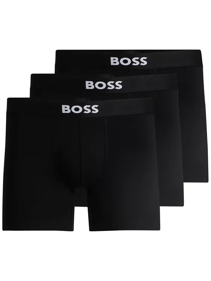Мужские боксеры с логотипом Icon, 3 шт Hugo Boss — изображение 1 из 5, черный