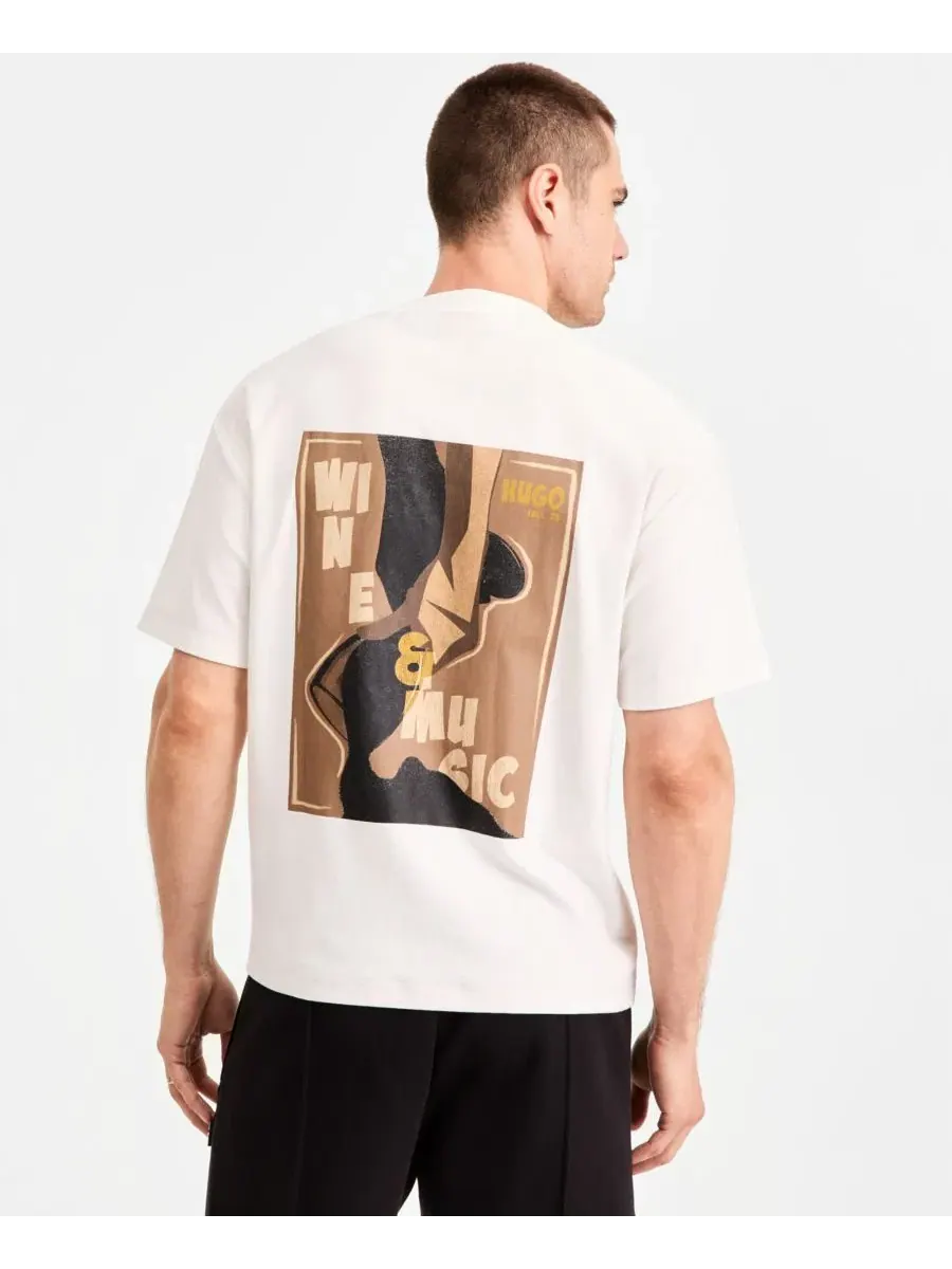 Футболка с графическим принтом Detzi Graphic Crewneck HUGO by Hugo Boss — изображение 4 из 4, белый