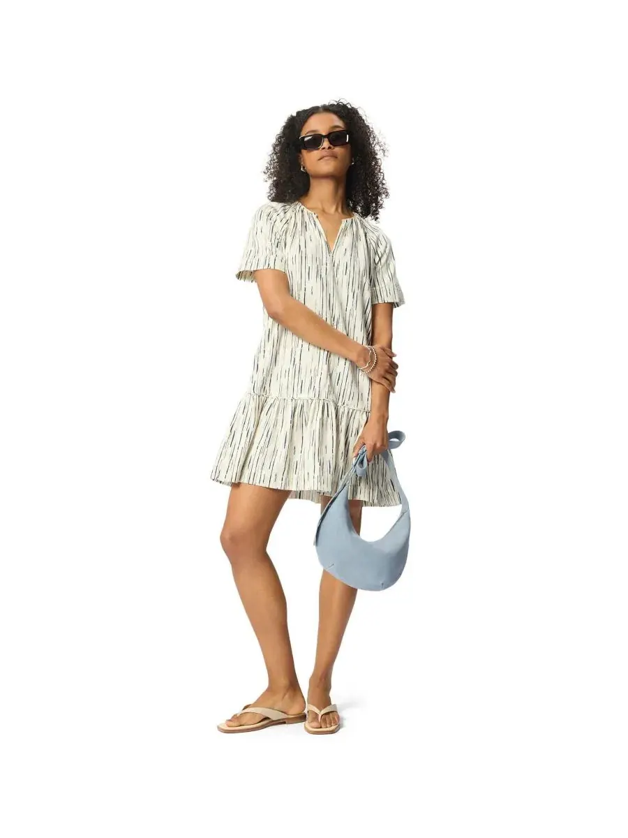 Платье-трапеция с абстрактной полосой и коротким рукавом, модель Abstract Stripe Dress Whistles — изображение 2 из 5
