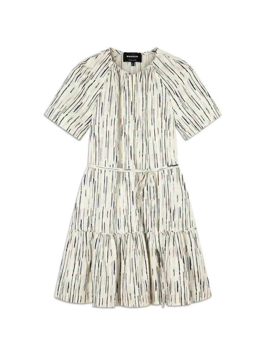 Платье-трапеция с абстрактной полосой и коротким рукавом, модель Abstract Stripe Dress Whistles — изображение 5 из 5