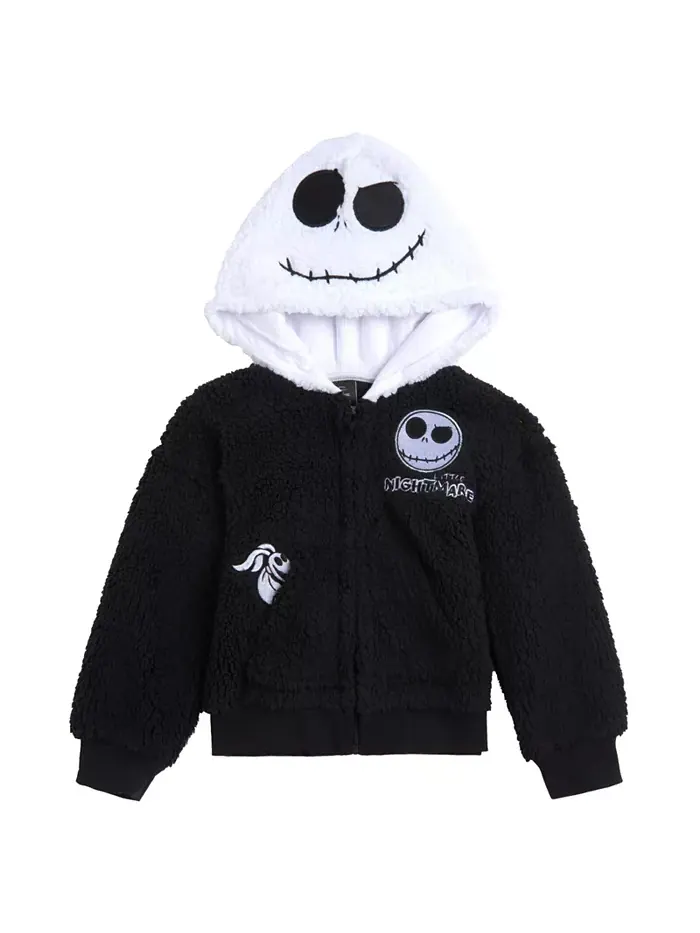 Детская уютная худи с шерпой для мальчиков Baby Boys Cosplay Hoodie Cozy Sherpa Nightmare Before — черный