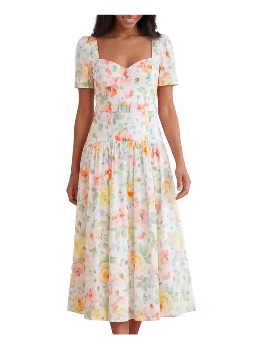 Платье-балетка Sienna Rose из хлопка Needle & Thread — изображение 1 из 4, белый