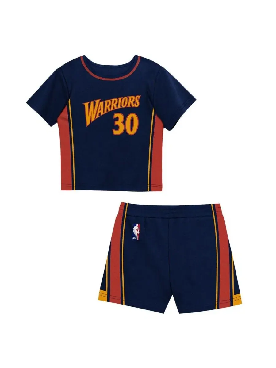 Комплект футболки и шорт с принтом Stephen Curry Mitchell & Ness — изображение 1 из 5, темно-синий