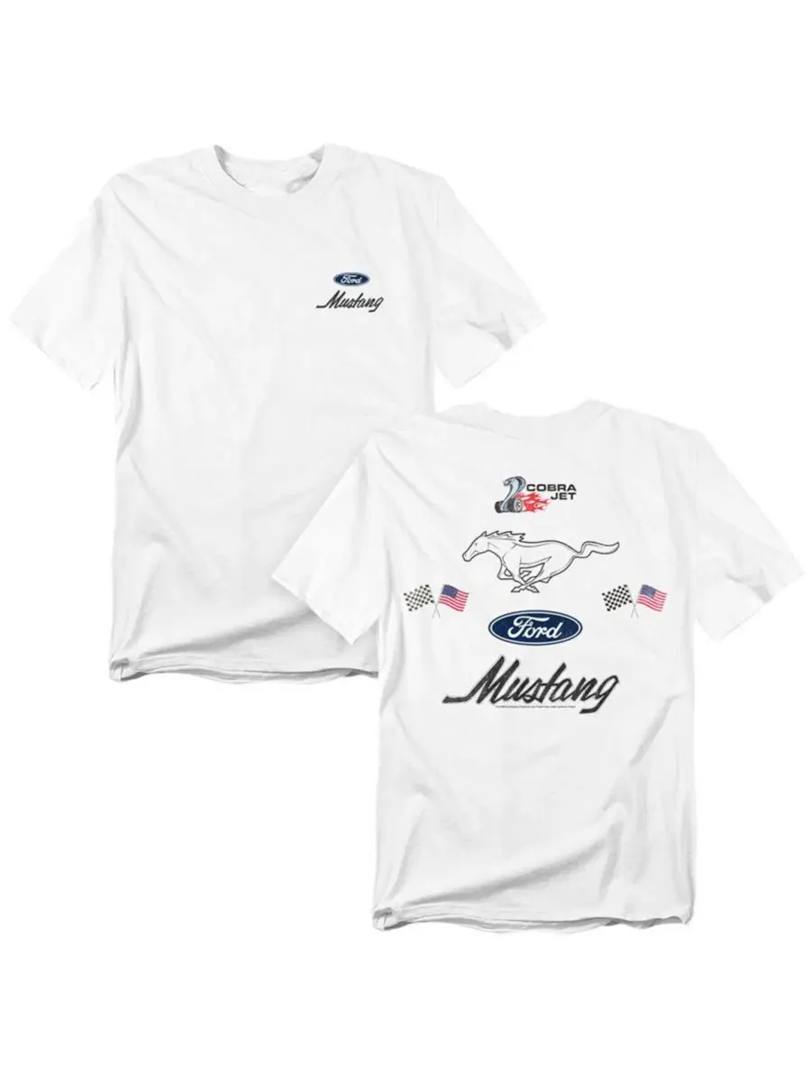 Футболка с принтом Ford Logo Stack Front Back Mustang — изображение 1 из 3, белый