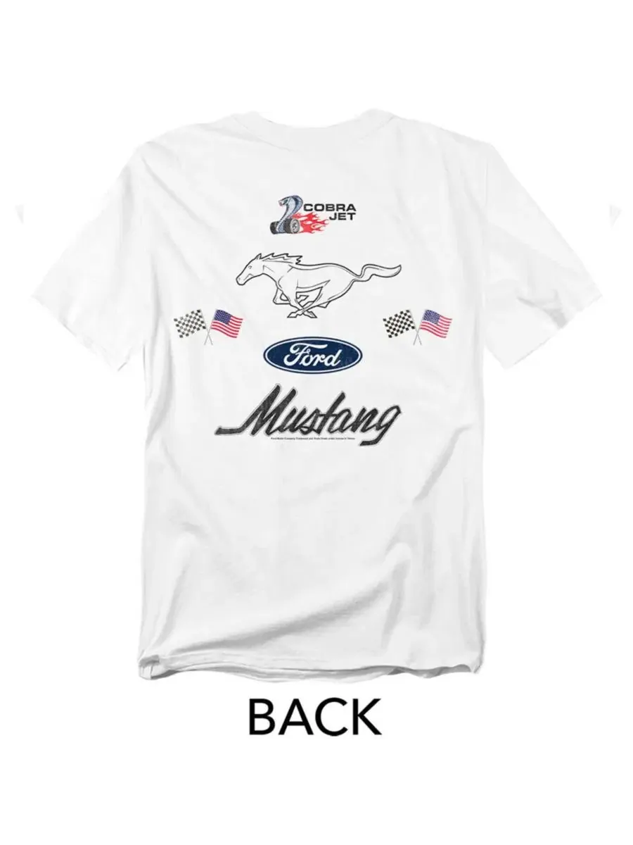 Футболка с принтом Ford Logo Stack Front Back Mustang — изображение 2 из 3, белый