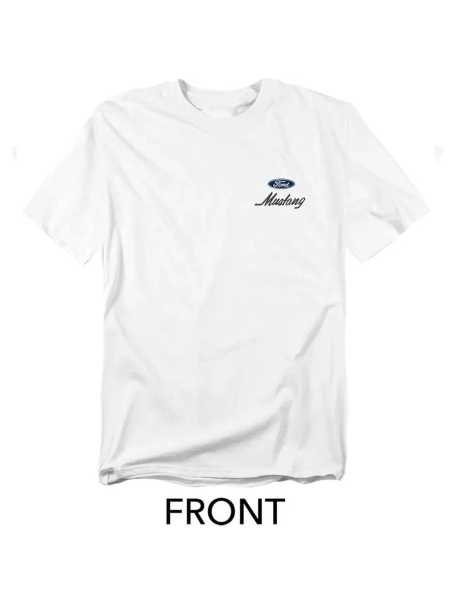 Футболка с принтом Ford Logo Stack Front Back Mustang — изображение 3 из 3, белый