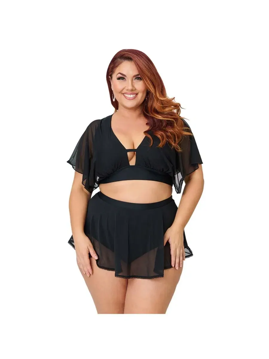 Юбка для плавания Coronado Pin-Up Plus Size Unique Vintage — изображение 2 из 5, черный