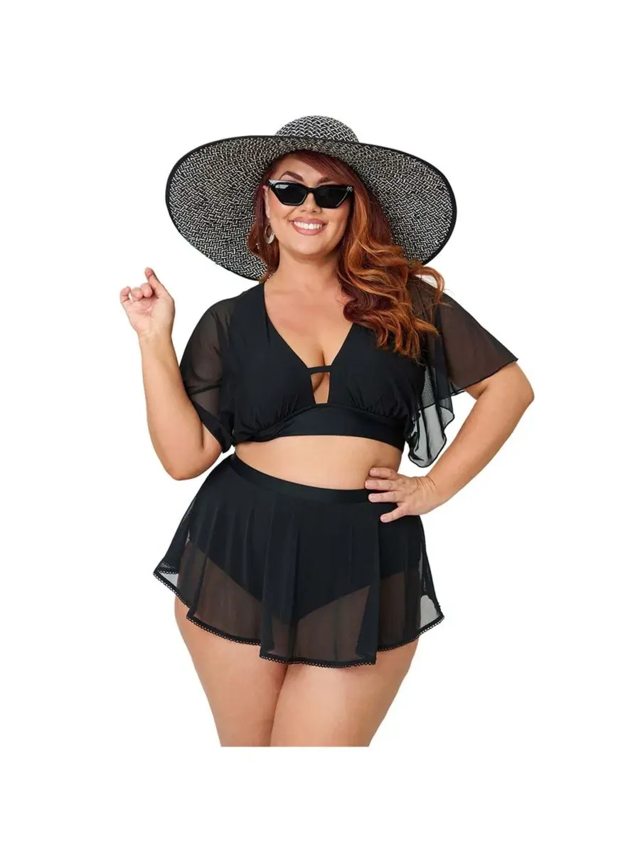 Юбка для плавания Coronado Pin-Up Plus Size Unique Vintage — изображение 3 из 5, черный