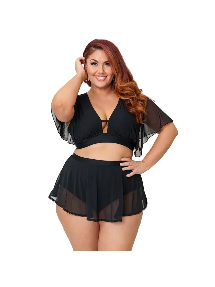 Юбка для плавания Coronado Pin-Up Plus Size Unique Vintage — изображение 4 из 5, черный